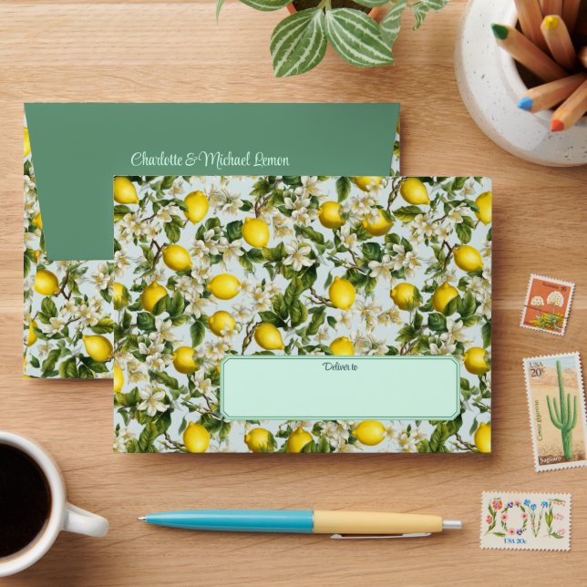 Lemons Pattern Envelope (Desk)
