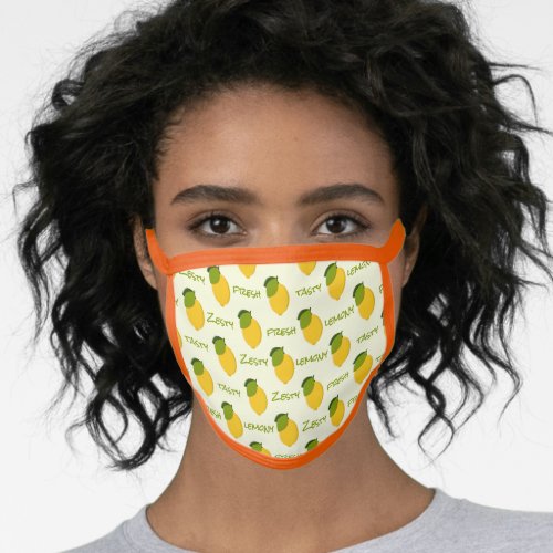 Lemons Pattern Fresh Zesty Tasty Lemony Kitchen Face Mask