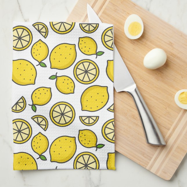 Lemons Pattern Kitchen Towel (Quarter Fold)