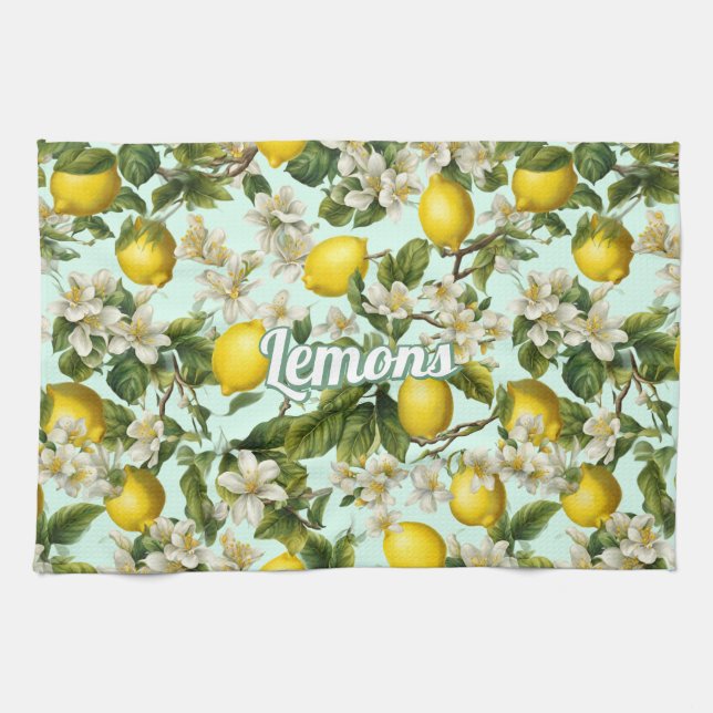 Lemons Pattern Kitchen Towel (Horizontal)