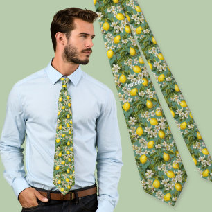 Lemons Pattern Neck Tie