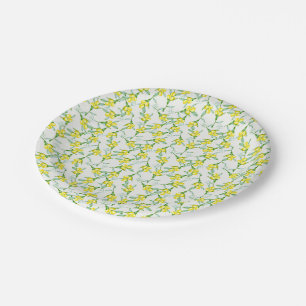Lemons pattern paper plates