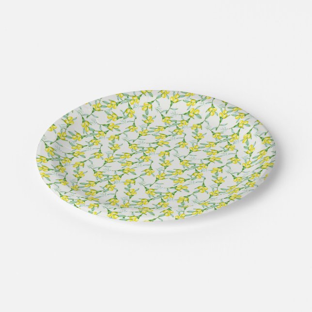 Lemons pattern  paper plates (Angled)