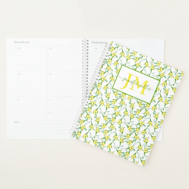 Lemons pattern  personalized planner (Display)