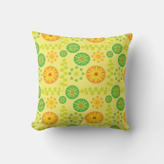 Lemons patterns throw pillow (Front)