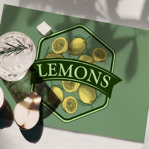 Lemons Personalizable Laminated Placemat
