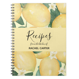 Lemons Personalized Recipe Notebook
