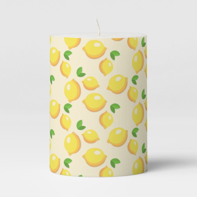 Lemons Pillar Candle (Front)