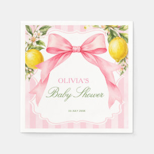 Lemons Pink Coquette Baby Shower Napkins