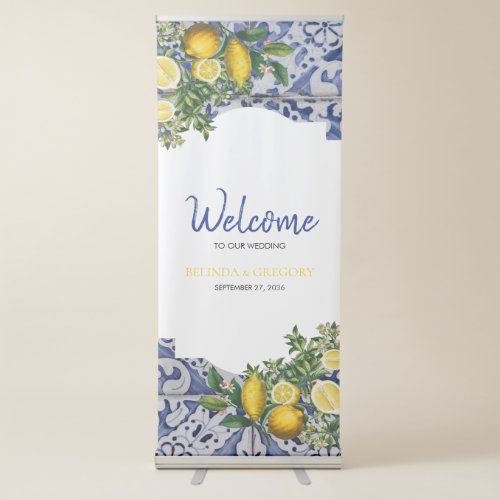 Lemons Portuguese Tiles Wedding Welcome Sign