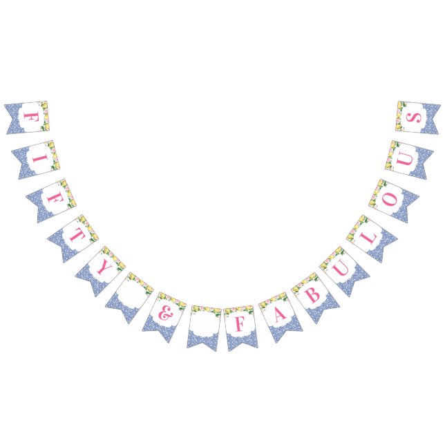 Lemons Positano 50 & Fabulous 50th Birthday Party Bunting Flags (All)