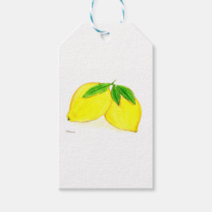 Lemons print Yellow Fruits Gift Tags