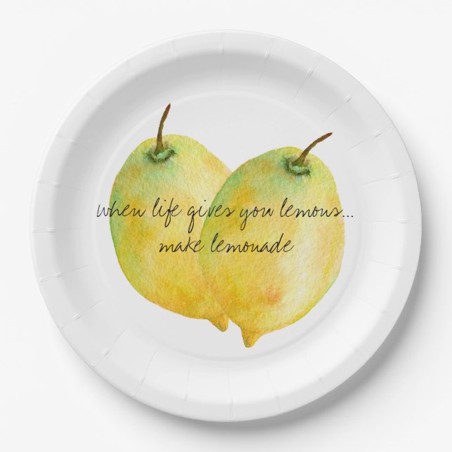 Lemons Quote Paper Plates (Front)