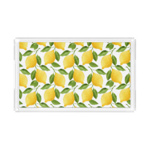 Lemons rectangle acrylic tray