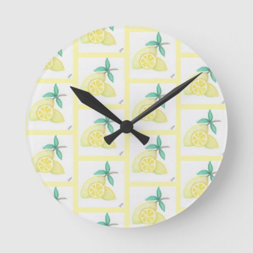 Lemons Round Clock