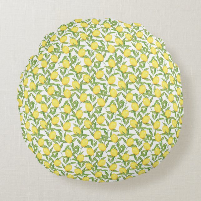 Lemons Round Pillow (Front)