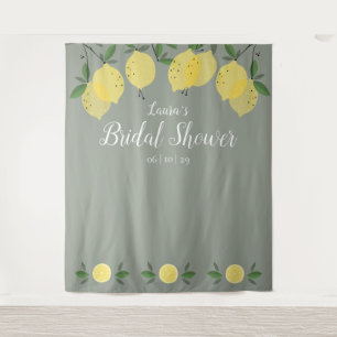 Lemons Sage Green Bridal Shower Photo Backdrop