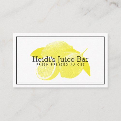 Lemons Screen_Print Illustration YellowWhite Business Card