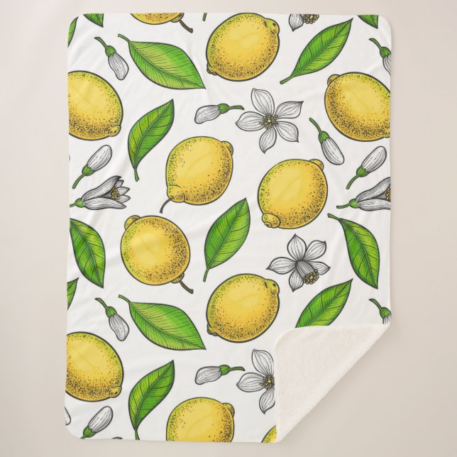 Lemons Sherpa Blanket (Front)