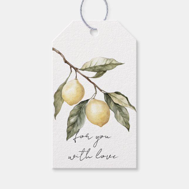 Lemons Sicily Italian Birthday Gift Tags (Front)