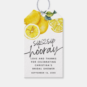 Lemons Sip Sip Hooray Bridal Shower Favor Gift Tags