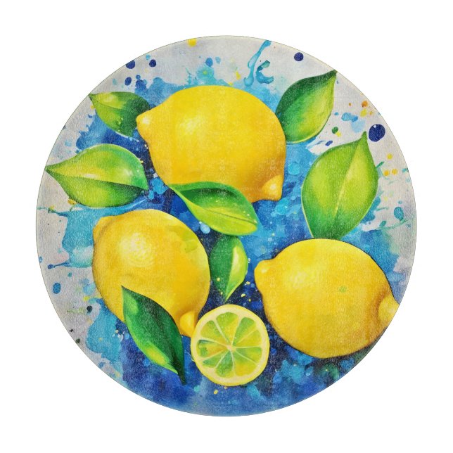 Lemons Splash of Color Cutting Board (Front)