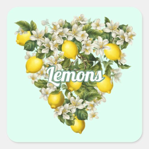 Lemons Square Sticker
