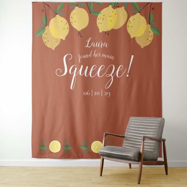 Lemons Squeeze Terracotta Bridal Shower Backdrop (In Situ)