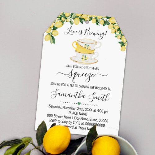 Lemons Tea Bridal Shower Invitation