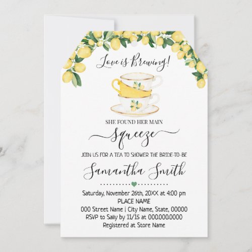 Lemons Tea Bridal Shower Invitation