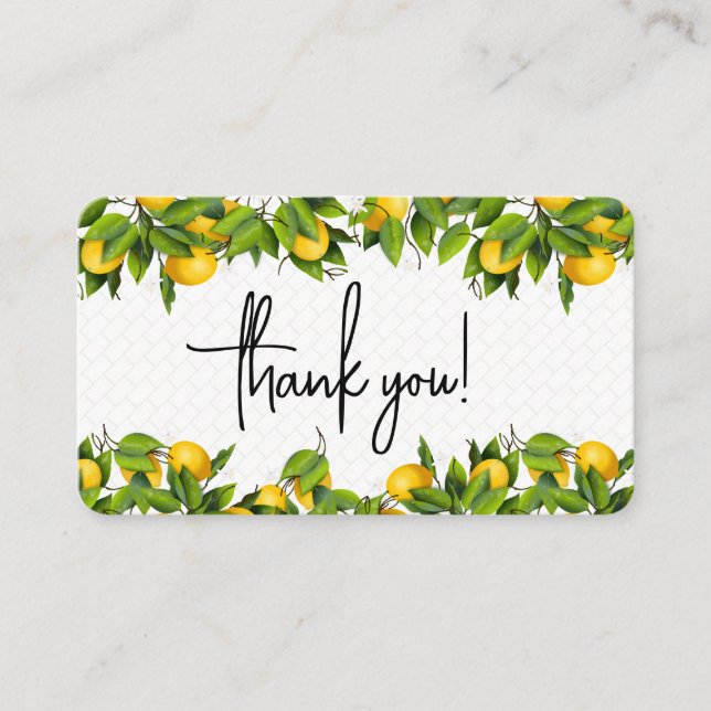 Lemons Thank You Enclosure Card (Front)
