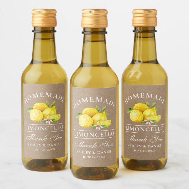 Lemons Thanks Kraft Limoncello Mini Bottle Labels (Bottles)