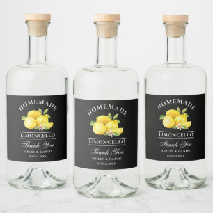 Lemons Thanks Limoncello Black Bottle Labels