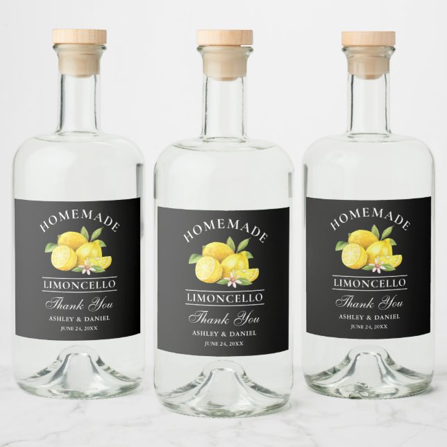 Lemons Thanks Limoncello Black Bottle Labels (Bottles)