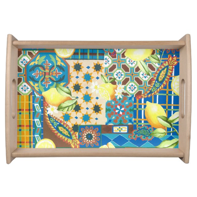 Lemons & Tiles Serving Tray (Front)