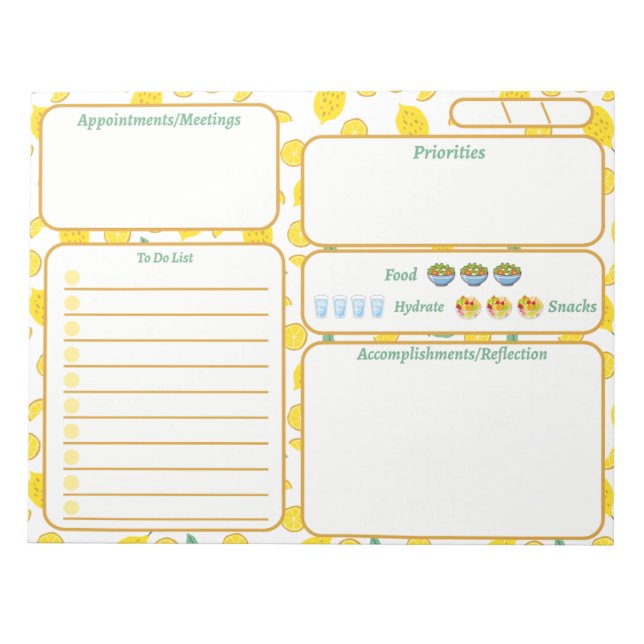 Lemons To-Do List | Cute Lemon Notepad (Front)