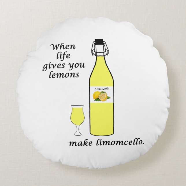 Lemons to Limoncello Round Pillow (Front)