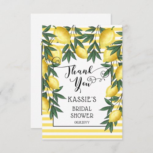 Lemons Tropical Bridal Shower Thank You Card