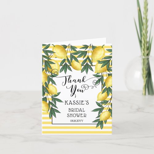 Lemons Tropical Bridal Shower Thank You Card