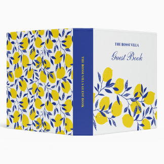 Lemons Tropical Mediterranean Tuscan 3 Ring Binder