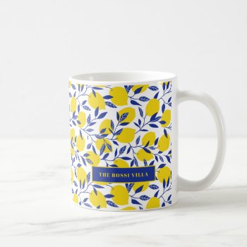 Lemons Tropical Mediterranean Tuscan Coffee Mug by marlenedesigner at Zazzle