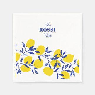 Lemons Tropical Mediterranean Tuscan Napkins