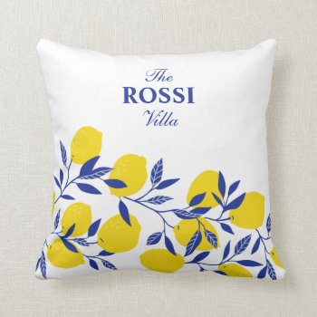 Lemons Tropical Mediterranean Tuscan Throw Pillow by marlenedesigner at Zazzle