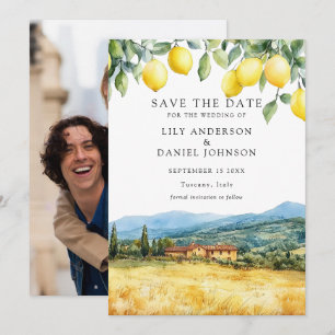 Lemons Tuscan Scene Italy Photo Wedding Save The Date
