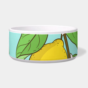 Lemons, Vibrant Blue Background Seamless. Bowl