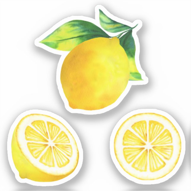 Lemons Watercolor Citrus  Sticker (Front)