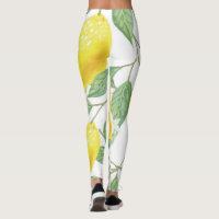 Lemons pattern, watercolour lemon Leggings for Sale by patternme
