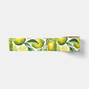 Lemons Watercolor Pattern Design Satin Ribbon