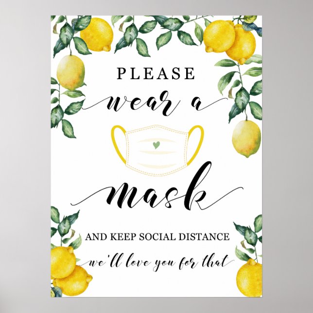Lemons wear mask guest sign (Front)