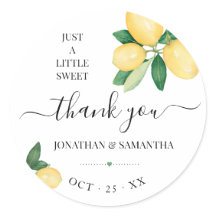 Lemons Wedding Bridal Shower Thank You